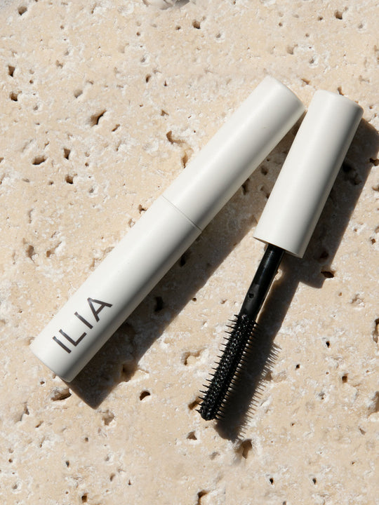 Black Mascara Brush with ILIA container. One Mini size mascara is pictured.